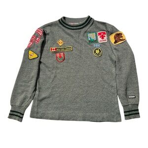 Vintage Kids 80's Boy Scouts Of Canada Official Cub Jersey With Patches Calgary